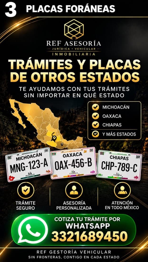 Volante de Placas de otros estados